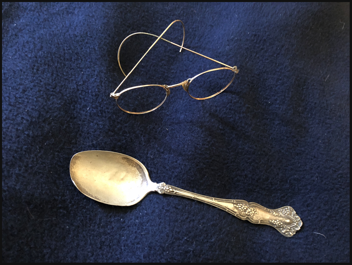 Spoon and eyeglasses